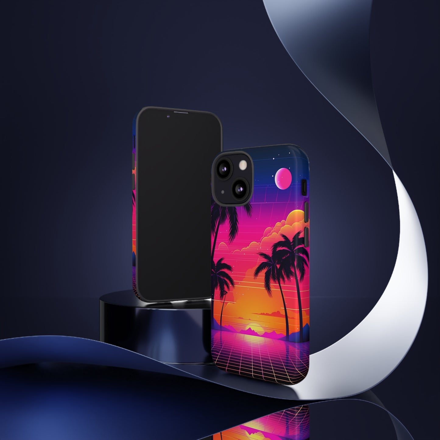 Synthwave Retro Style Phone Case | Nostalgic Vibes for iPhone 12, 13, 14, X, Google Pixel, and Samsung Galaxy