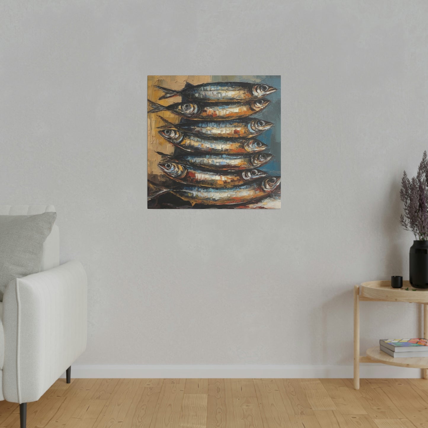 Stacked Sardines Italian Style Art - Canvas Print