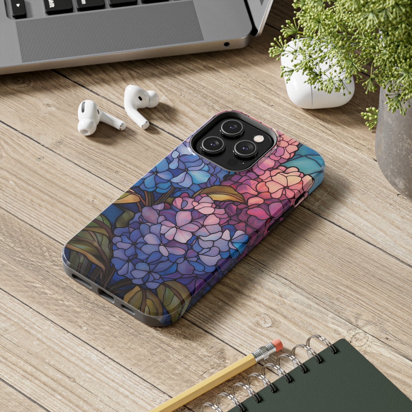 Stained Glass Phone Tough Case Purple Floral Aesthetic | Flower Power