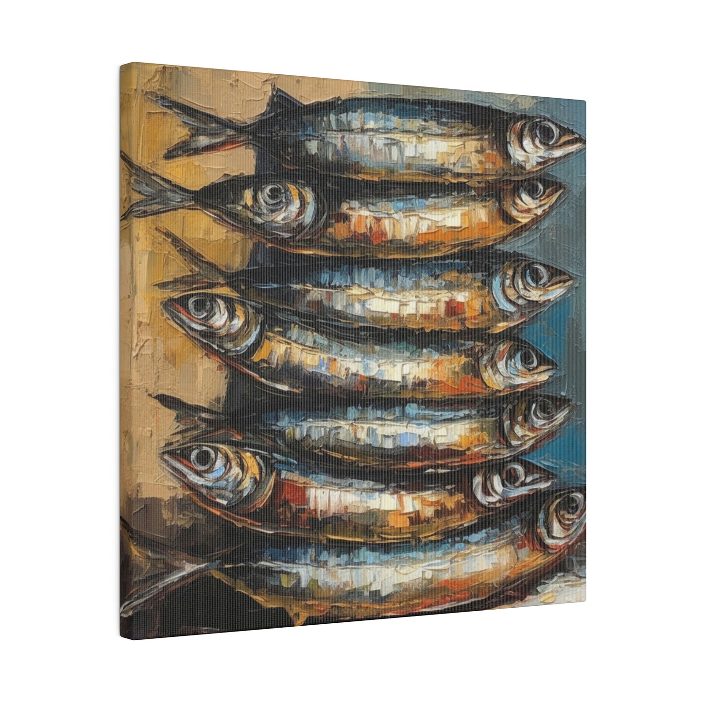 Stacked Sardines Italian Style Art - Canvas Print