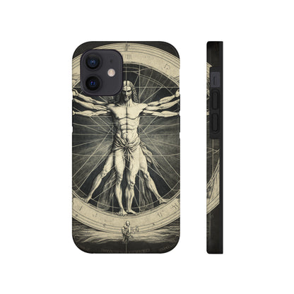 Vitruvian Man Phone Tough Case For iPhone | Vintage Illustration Aesthetic