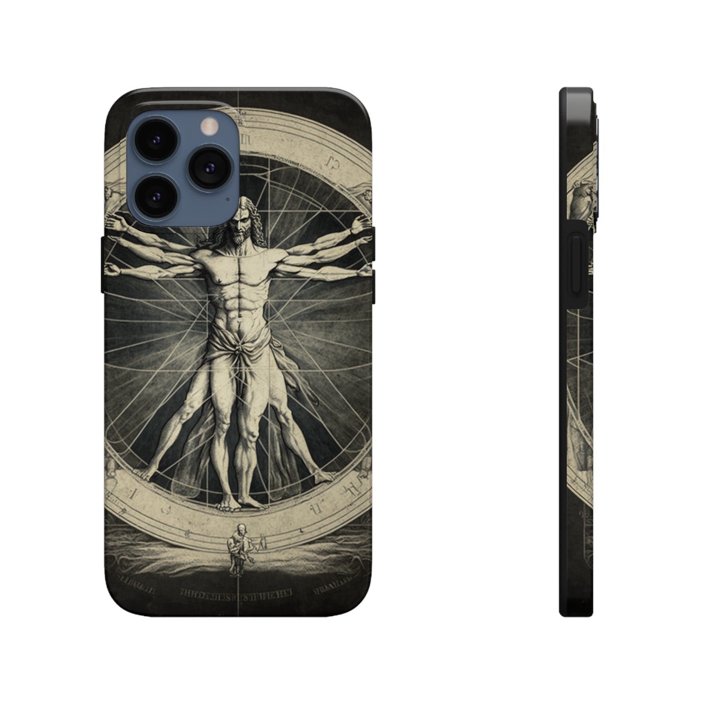 Vitruvian Man Phone Tough Case For iPhone | Vintage Illustration Aesthetic