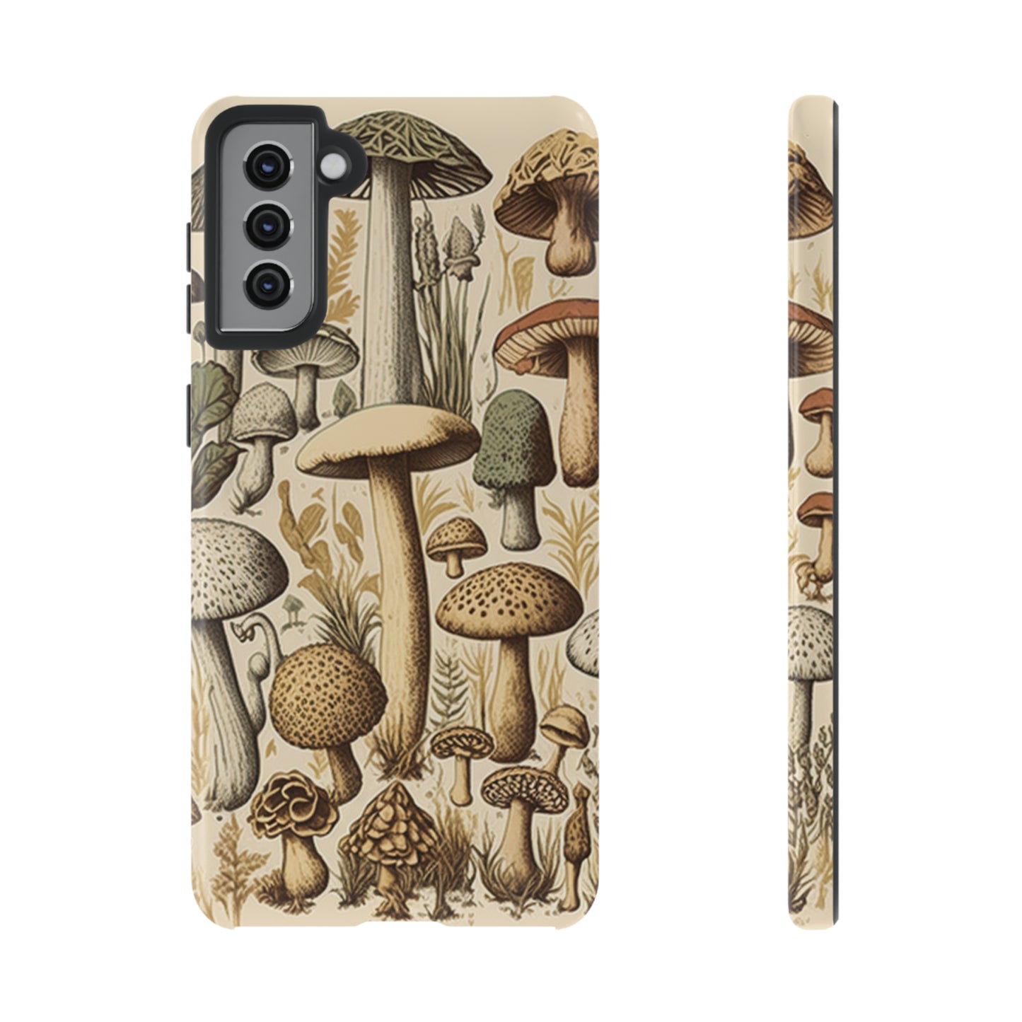 Illustrated  Mushroom iPhone Case Vintage Style Art Tough Case for Samsung Galaxy and Pixel - Trippy Protection