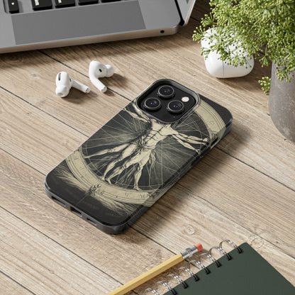 Vitruvian Man Phone Tough Case For iPhone | Vintage Illustration Aesthetic