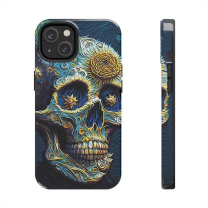 iPhone 12 and 13 case with artistic sugar skull design