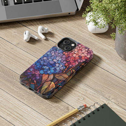 Stained Glass Window Phone Tough Case Floral Aesthetic | Purple Flower Power