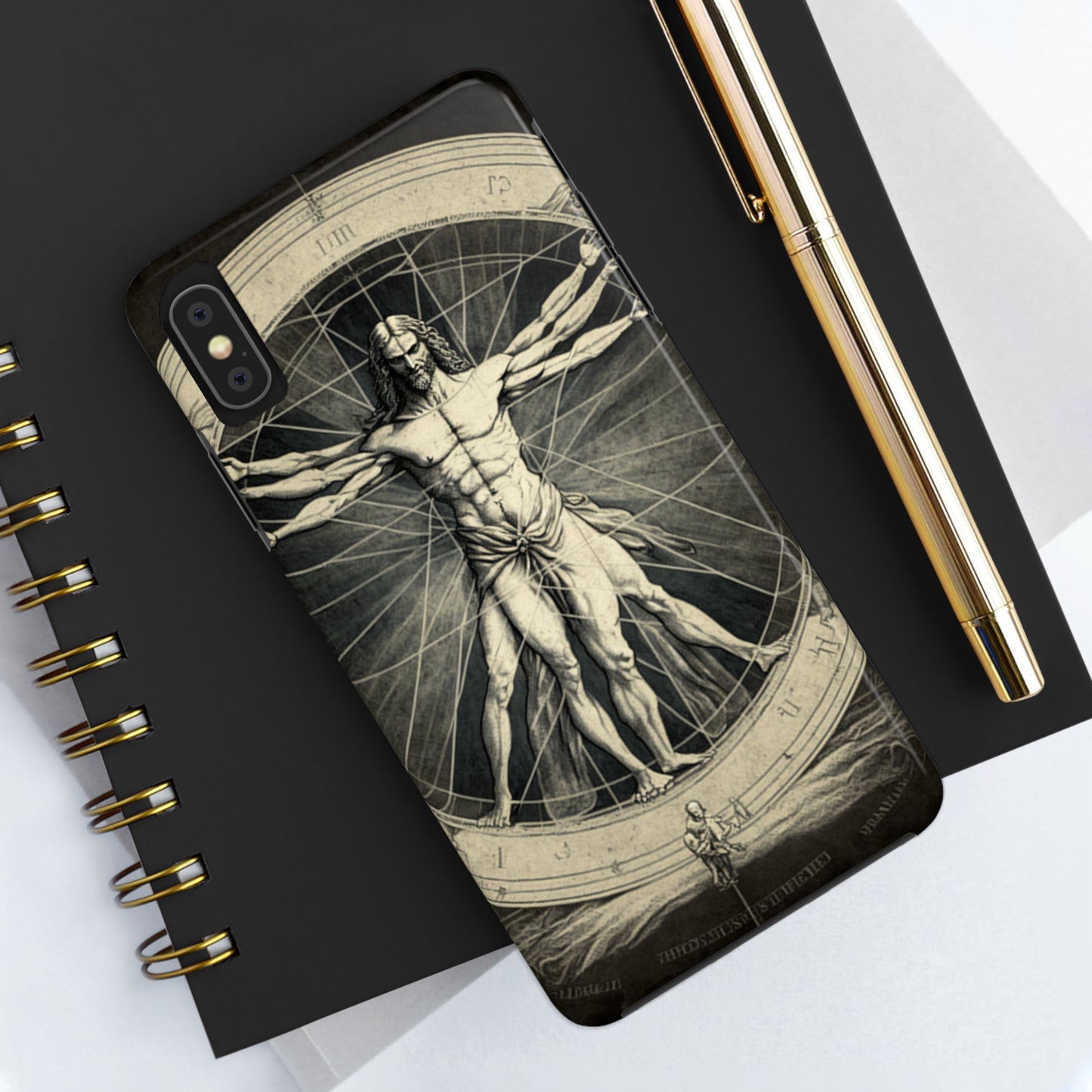 Vitruvian Man Phone Tough Case For iPhone | Vintage Illustration Aesthetic