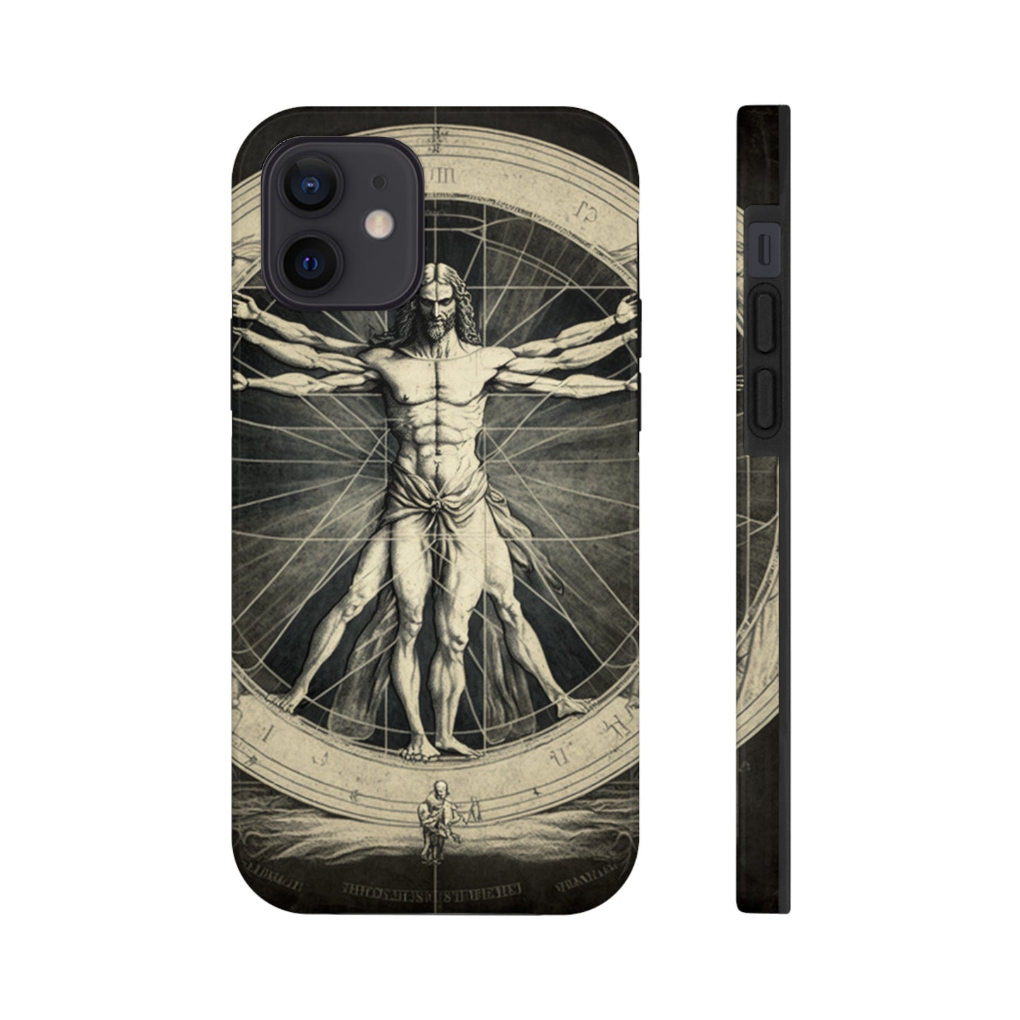 Vitruvian Man Phone Tough Case For iPhone | Vintage Illustration Aesthetic