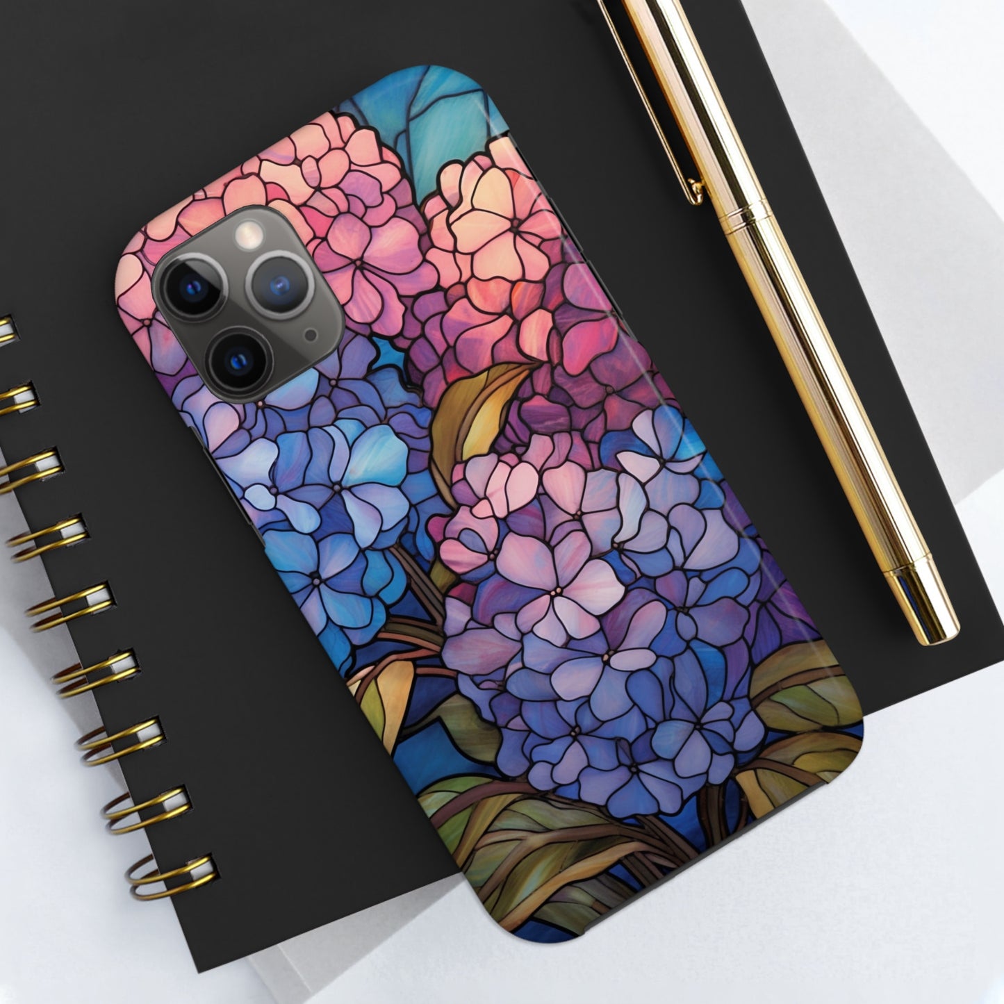 Stained Glass Phone Tough Case Purple Floral Aesthetic | Flower Power