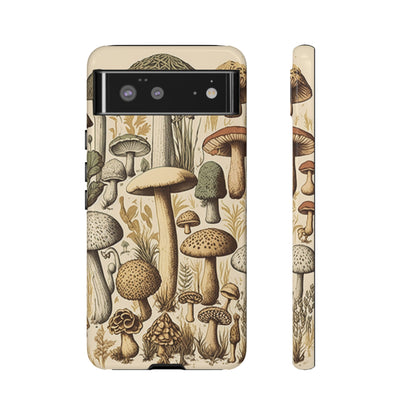 Illustrated  Mushroom iPhone Case Vintage Style Art Tough Case for Samsung Galaxy and Pixel - Trippy Protection