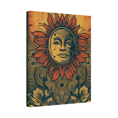 Psychedelic Bohemian Art: Sunshine Floral Canvas Print - Trippy Wall Decor