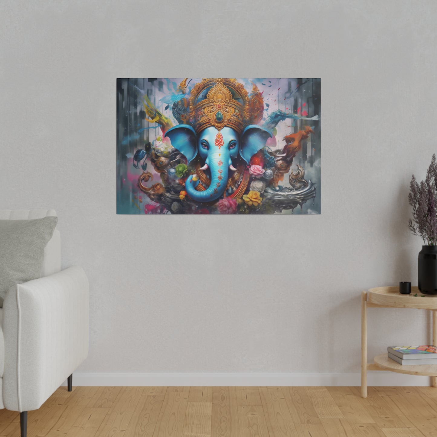 Ganesh Spiritual Abstract Wall Art Canvas Print