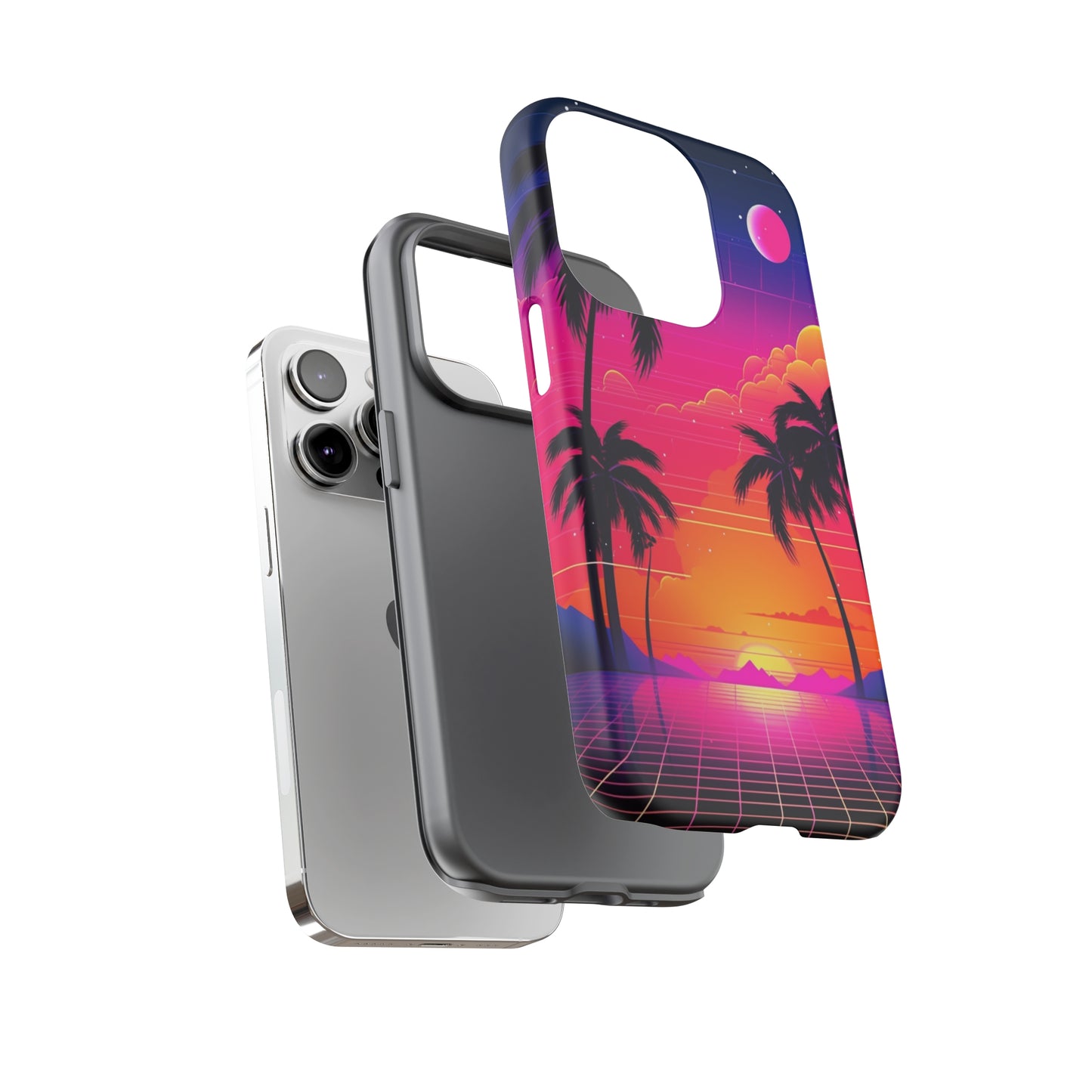 Synthwave Retro Style Phone Case | Nostalgic Vibes for iPhone 12, 13, 14, X, Google Pixel, and Samsung Galaxy