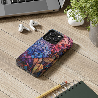 Stained Glass Window Phone Tough Case Floral Aesthetic | Purple Flower Power