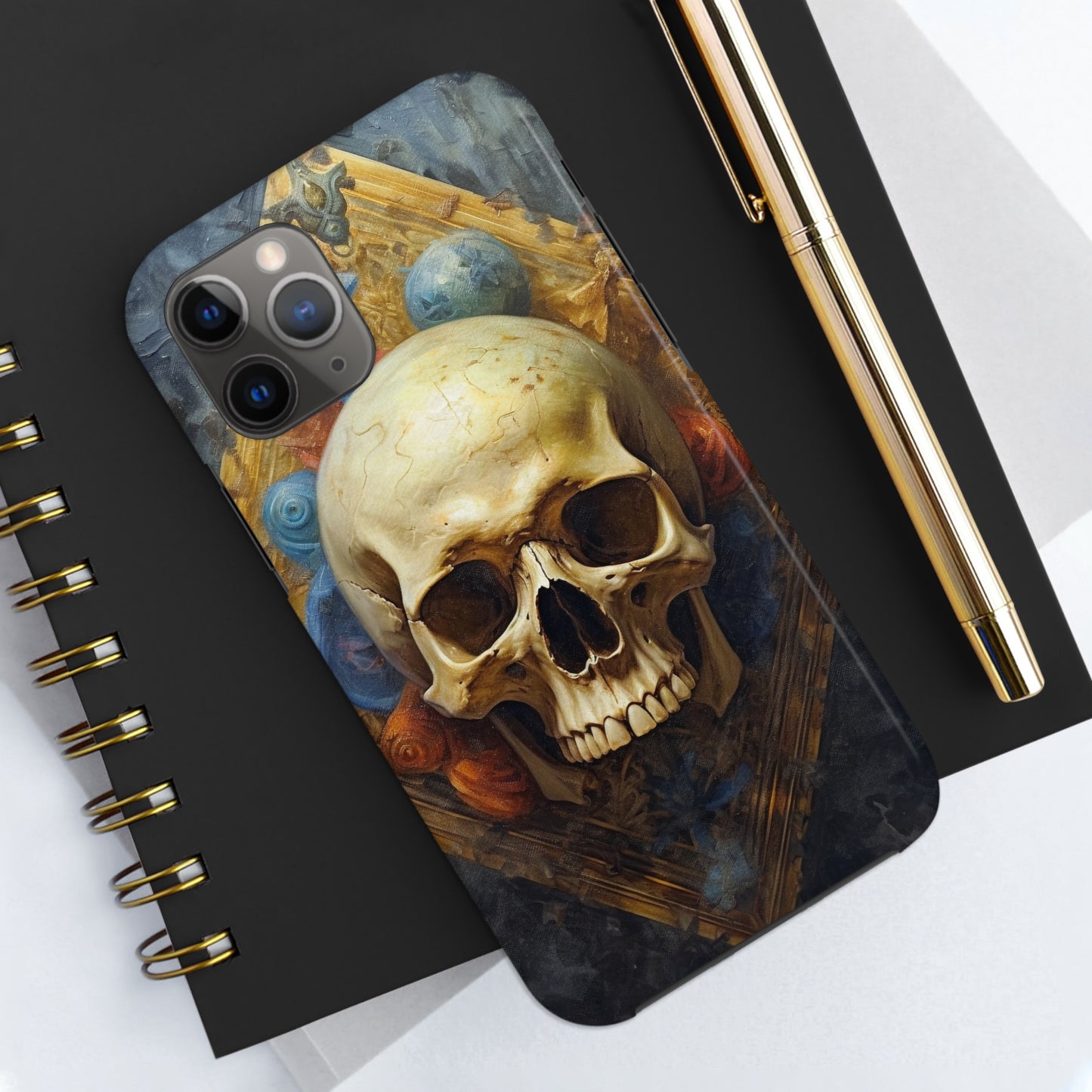 Renaissance Skull Tough Phone Case | Aesthetic Phone Case | Impact-Resistant