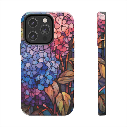 Stained Glass Window Phone Tough Case Floral Aesthetic | Purple Flower Power