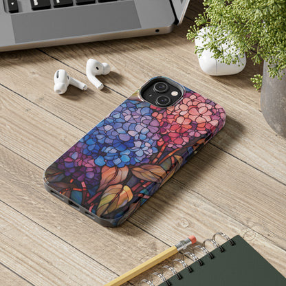 Stained Glass Window Phone Tough Case Floral Aesthetic | Purple Flower Power