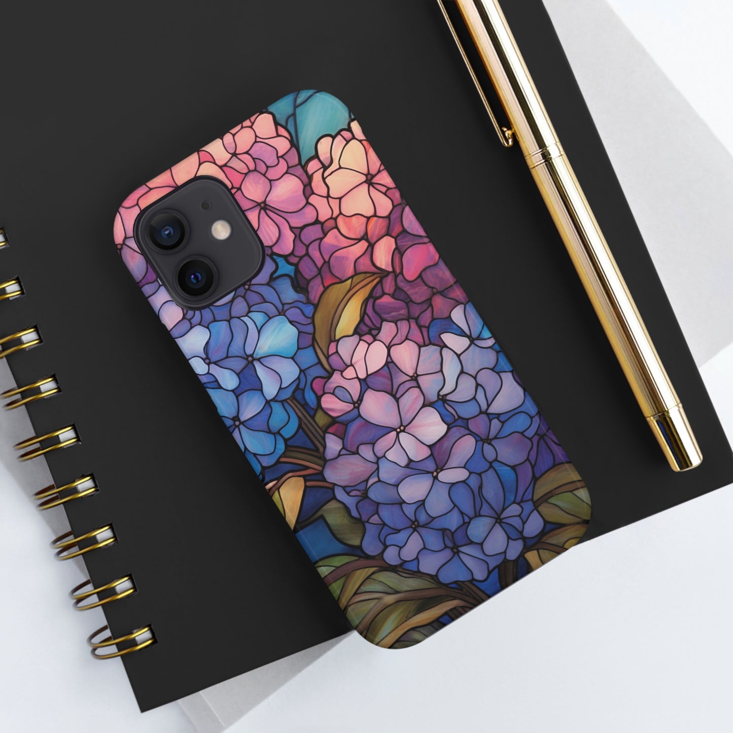 Stained Glass Phone Tough Case Purple Floral Aesthetic | Flower Power