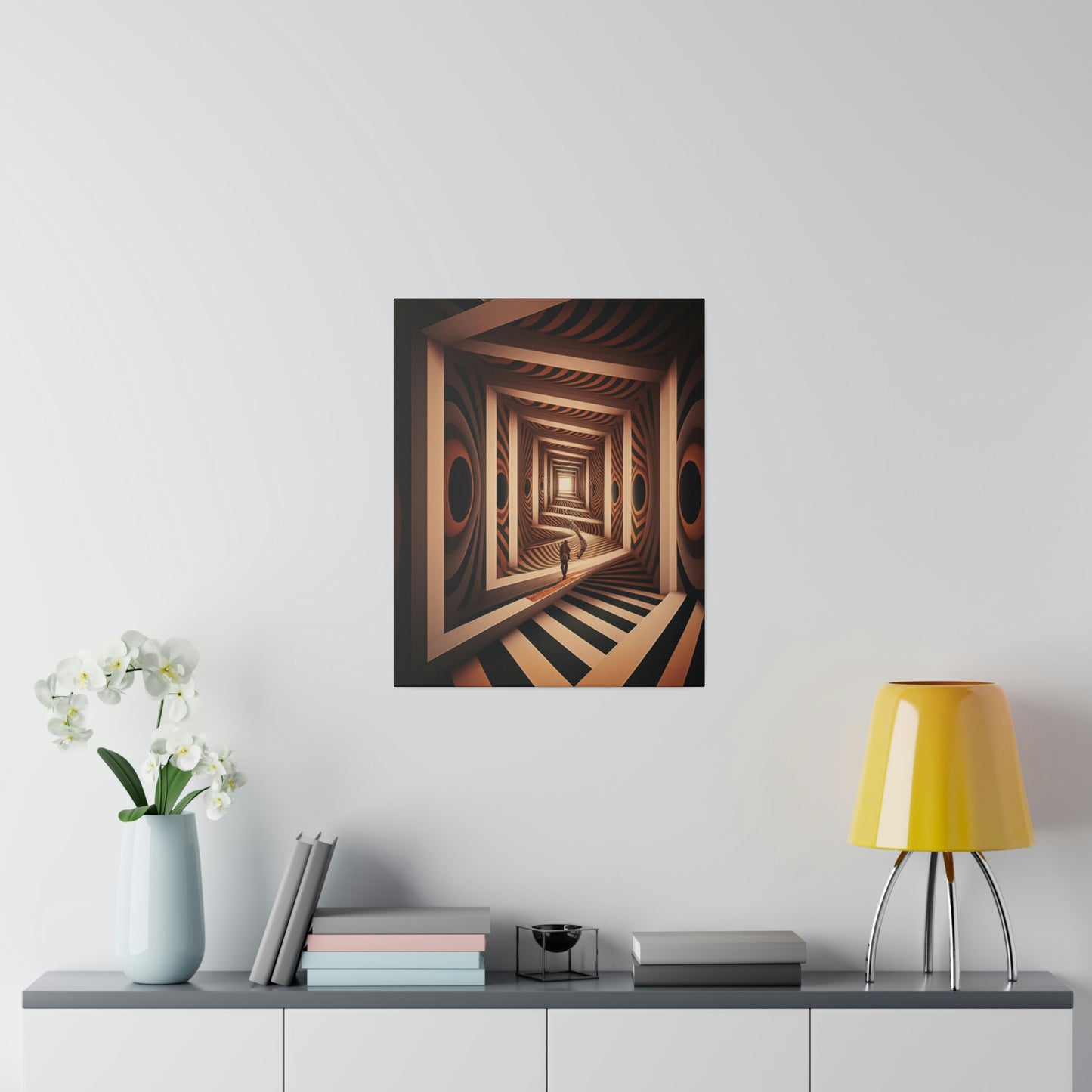 Psychedelic Square Spiral Illusion Wall Art | Trippy Abstract Canvas Print