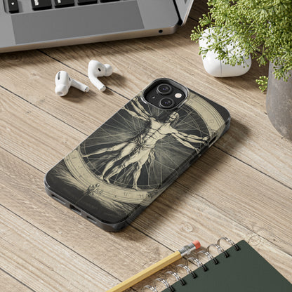 Vitruvian Man Phone Tough Case For iPhone | Vintage Illustration Aesthetic