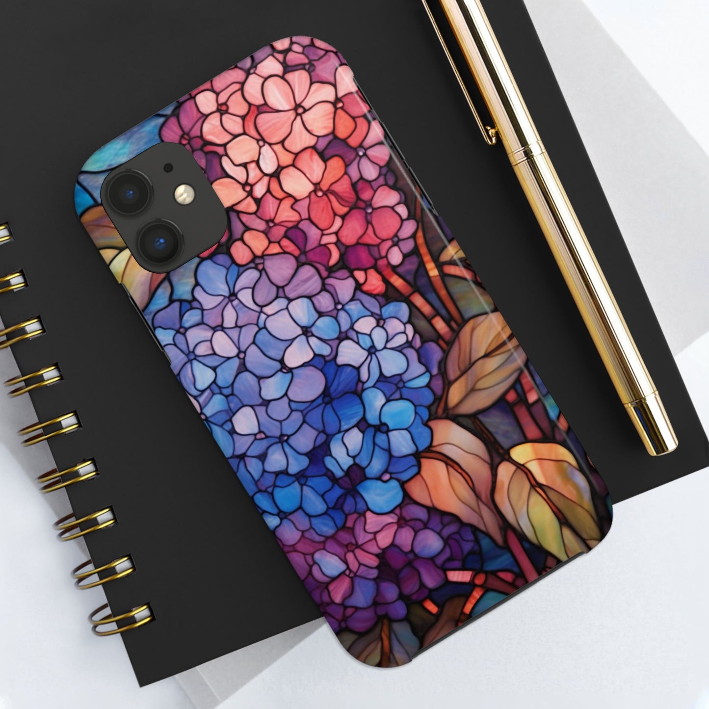 Stained Glass Window Phone Tough Case Floral Aesthetic | Purple Flower Power