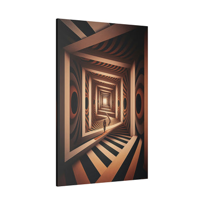Psychedelic Square Spiral Illusion Wall Art | Trippy Abstract Canvas Print