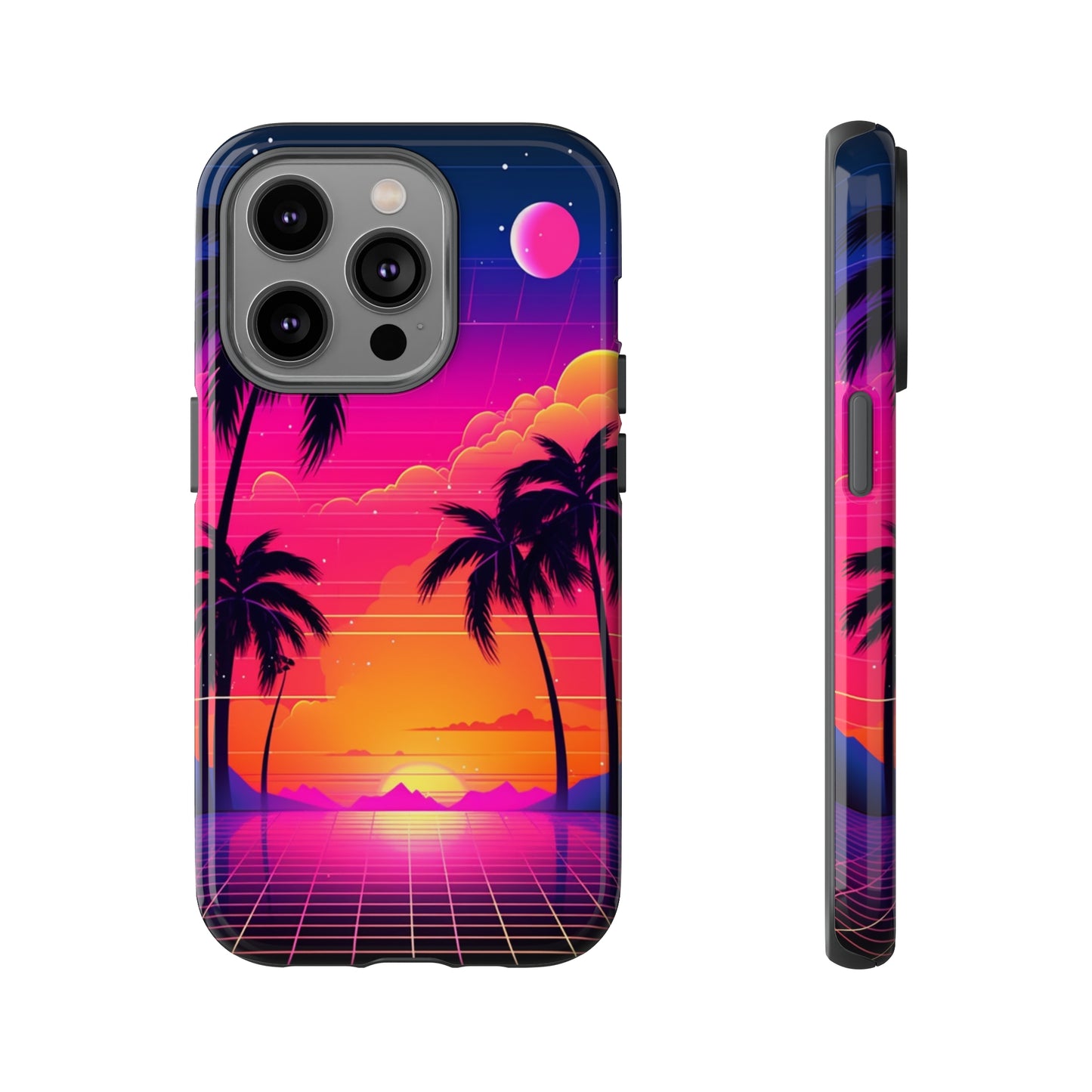 Synthwave Retro Style Phone Case | Nostalgic Vibes for iPhone 12, 13, 14, X, Google Pixel, and Samsung Galaxy