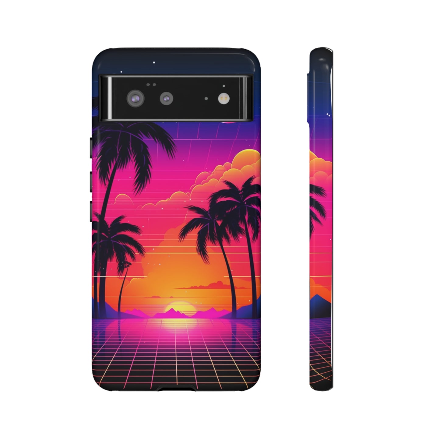 Synthwave Retro Style Phone Case | Nostalgic Vibes for iPhone 12, 13, 14, X, Google Pixel, and Samsung Galaxy