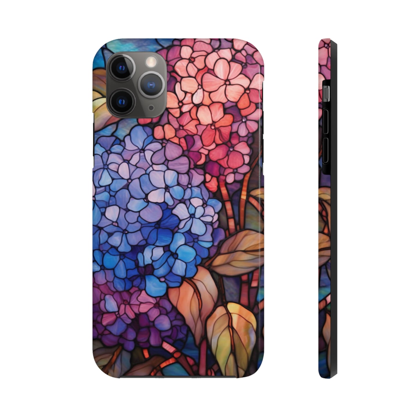 Stained Glass Window Phone Tough Case Floral Aesthetic | Purple Flower Power