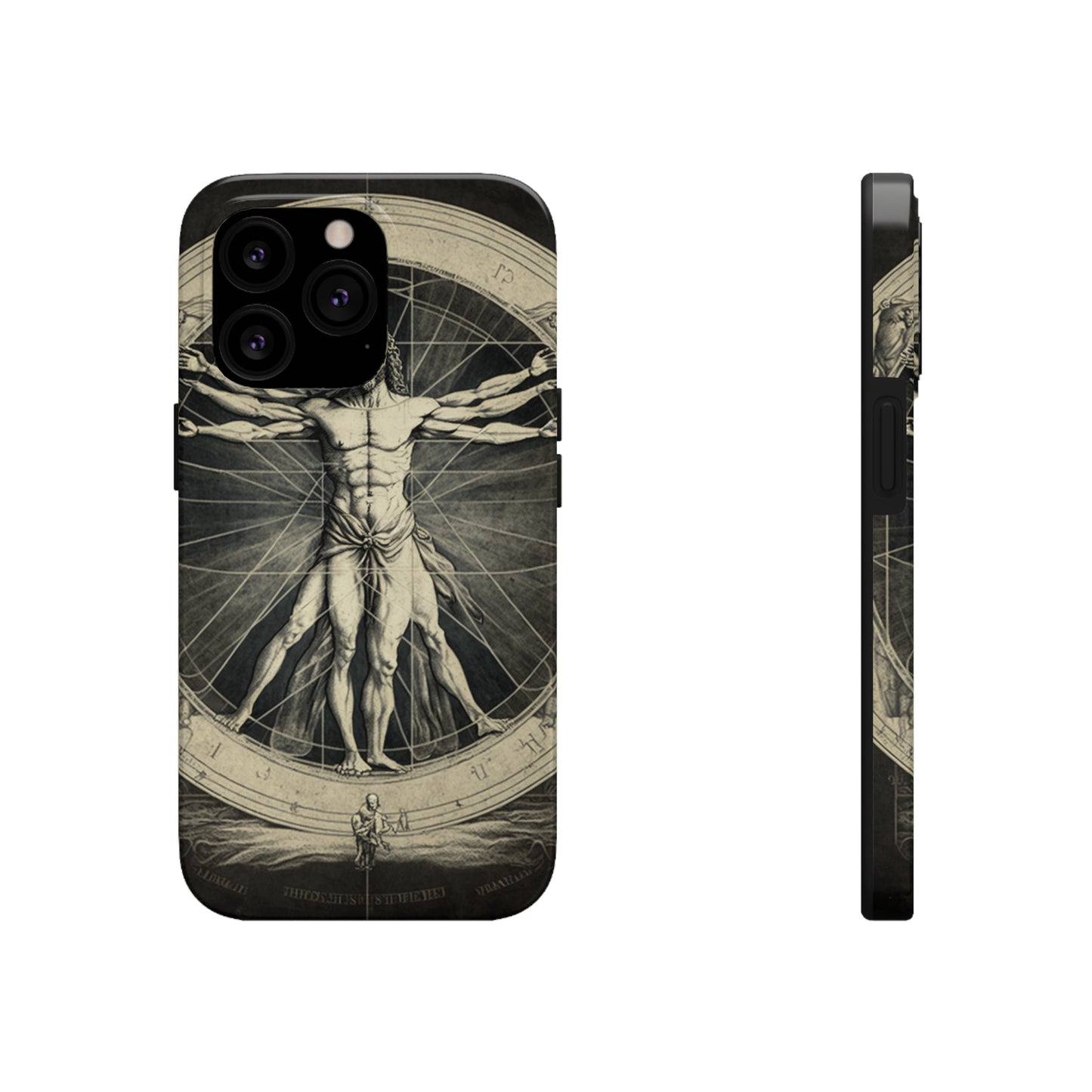 Vitruvian Man Phone Tough Case For iPhone | Vintage Illustration Aesthetic