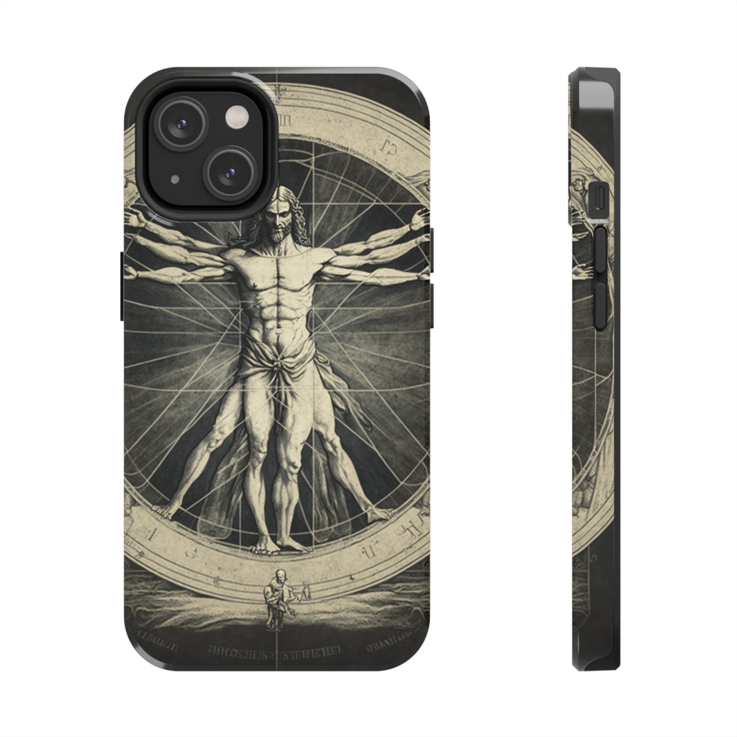 Vitruvian Man Phone Tough Case For iPhone | Vintage Illustration Aesthetic