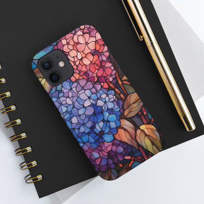 Stained Glass Window Phone Tough Case Floral Aesthetic | Purple Flower Power