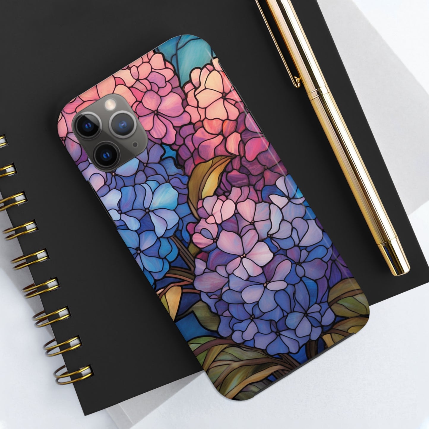 Stained Glass Phone Tough Case Purple Floral Aesthetic | Flower Power