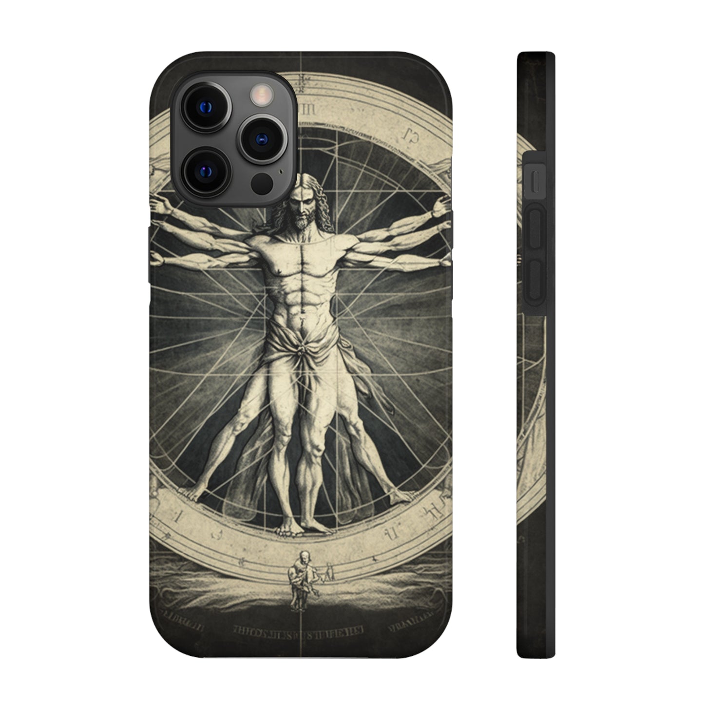 Vitruvian Man Phone Tough Case For iPhone | Vintage Illustration Aesthetic