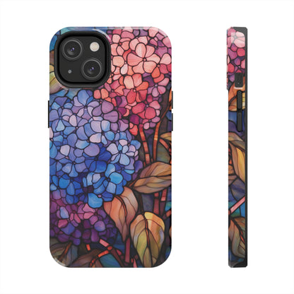 Stained Glass Window Phone Tough Case Floral Aesthetic | Purple Flower Power