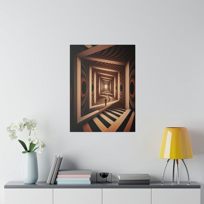 Psychedelic Square Spiral Illusion Wall Art | Trippy Abstract Canvas Print