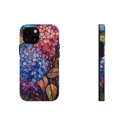 Stained Glass Window Phone Tough Case Floral Aesthetic | Purple Flower Power