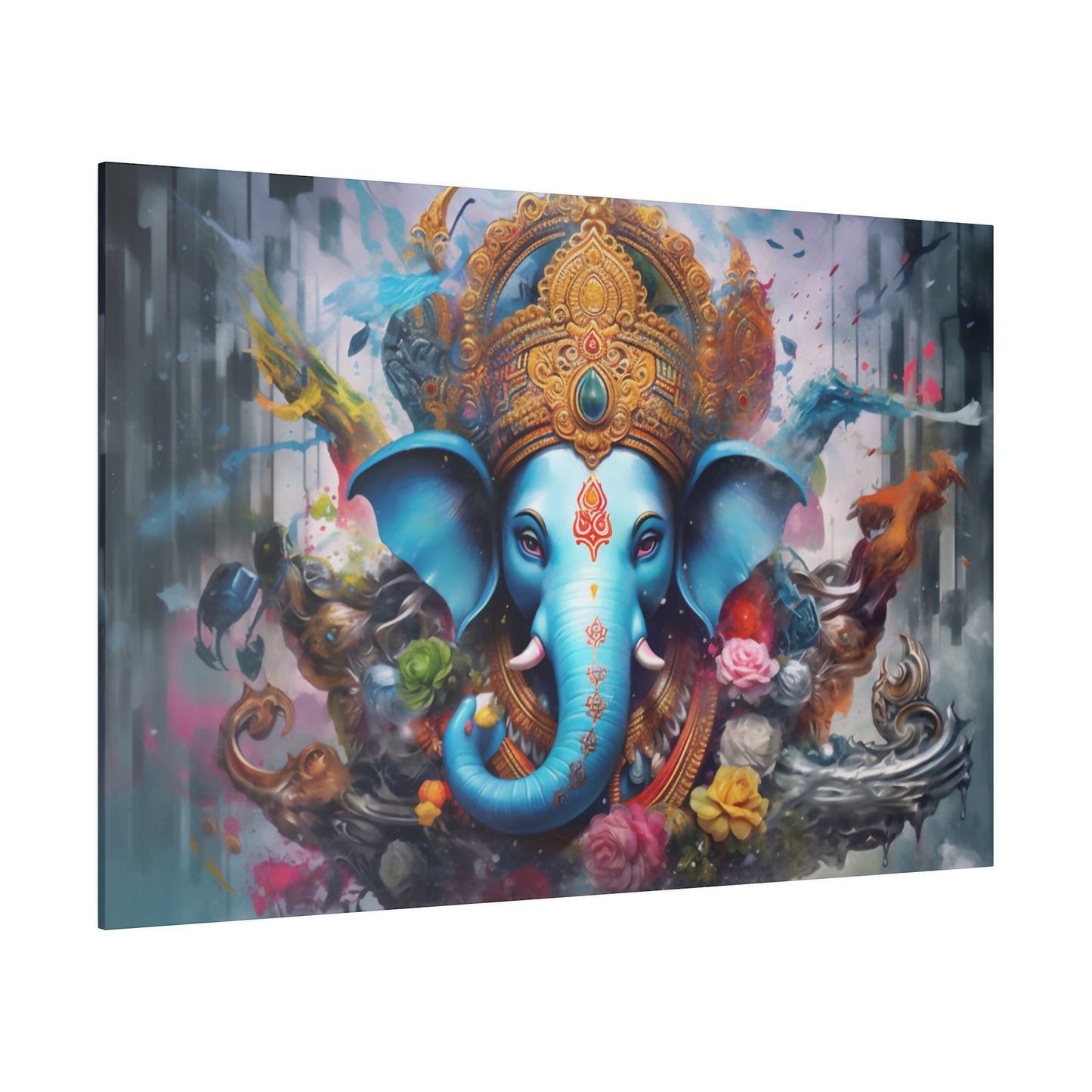 Ganesh Spiritual Abstract Wall Art Canvas Print