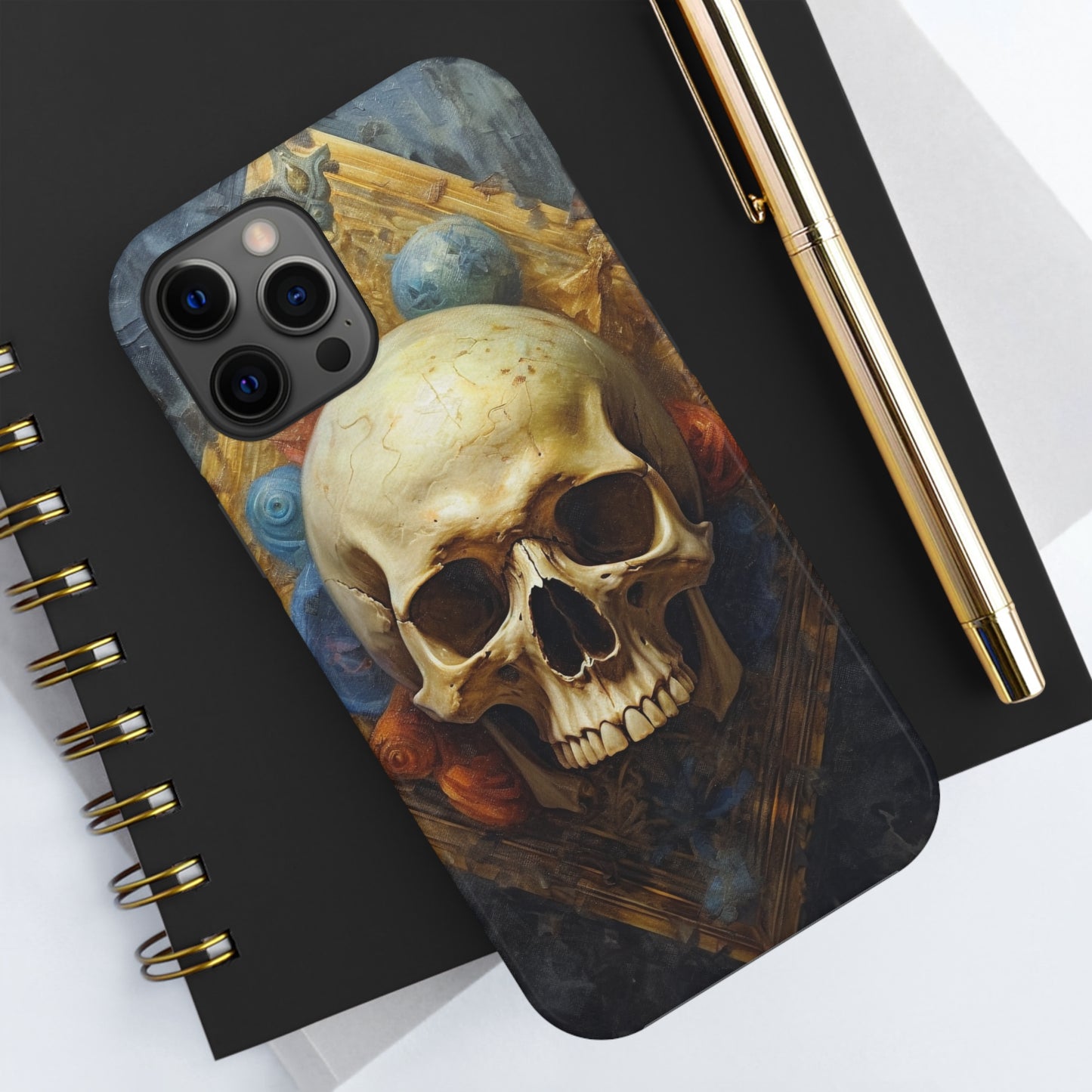 Renaissance Skull Tough Phone Case | Aesthetic Phone Case | Impact-Resistant