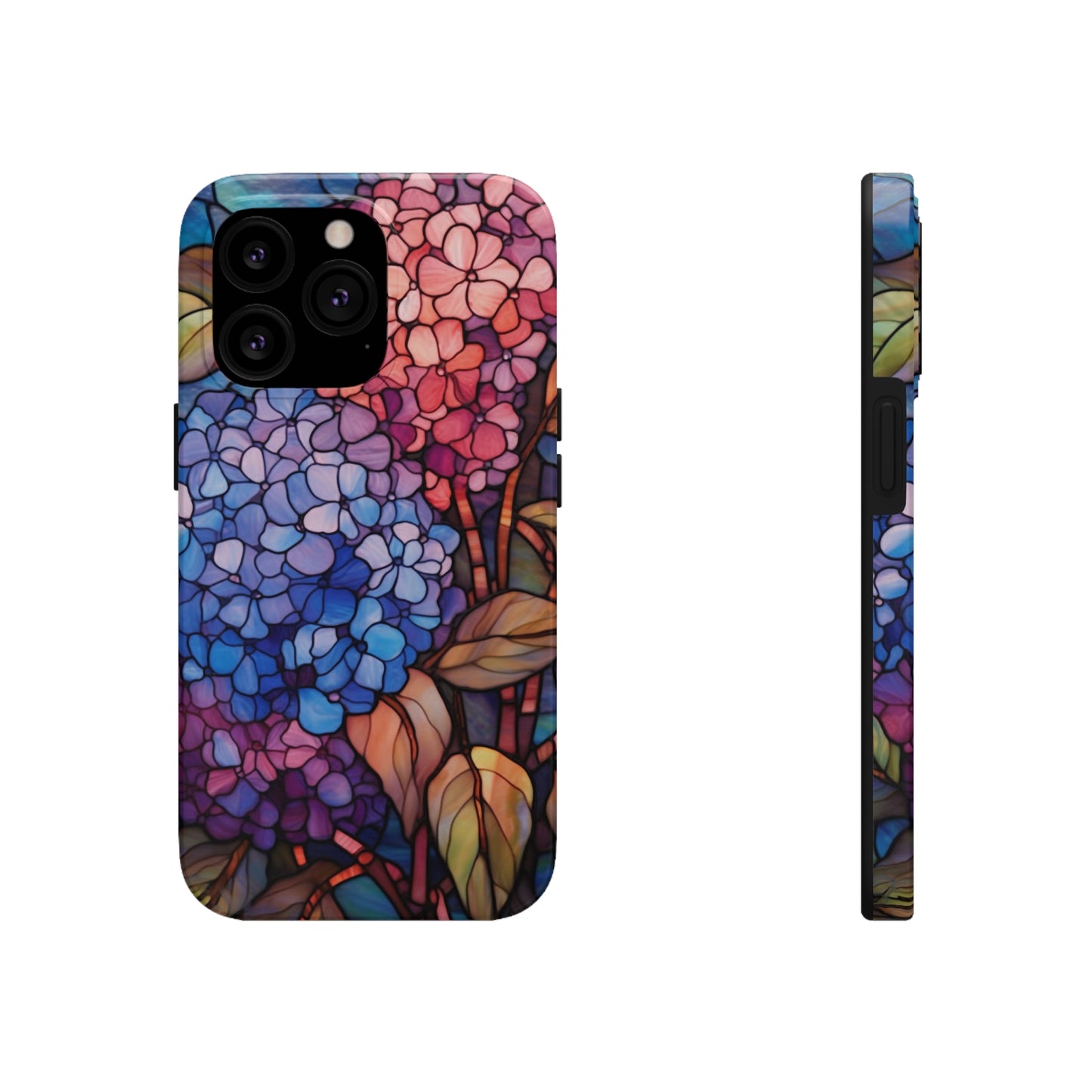 Stained Glass Window Phone Tough Case Floral Aesthetic | Purple Flower Power