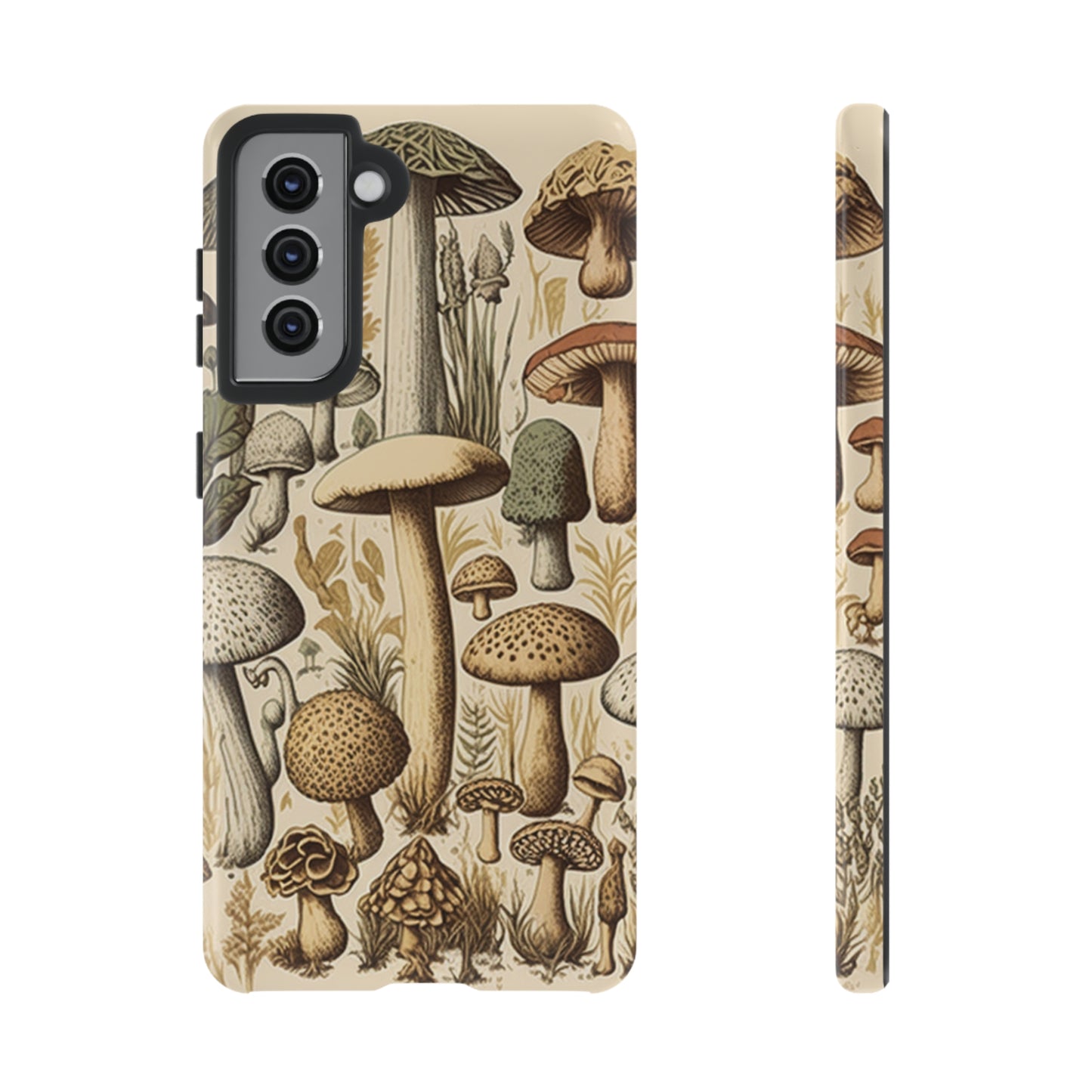 Illustrated  Mushroom iPhone Case Vintage Style Art Tough Case for Samsung Galaxy and Pixel - Trippy Protection