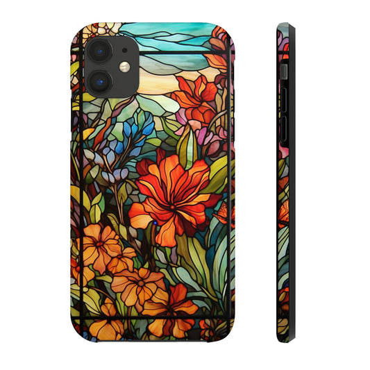 Wild Flowers in Stained Glass Tough Phone Case | Floral Design | Impact-Resistant