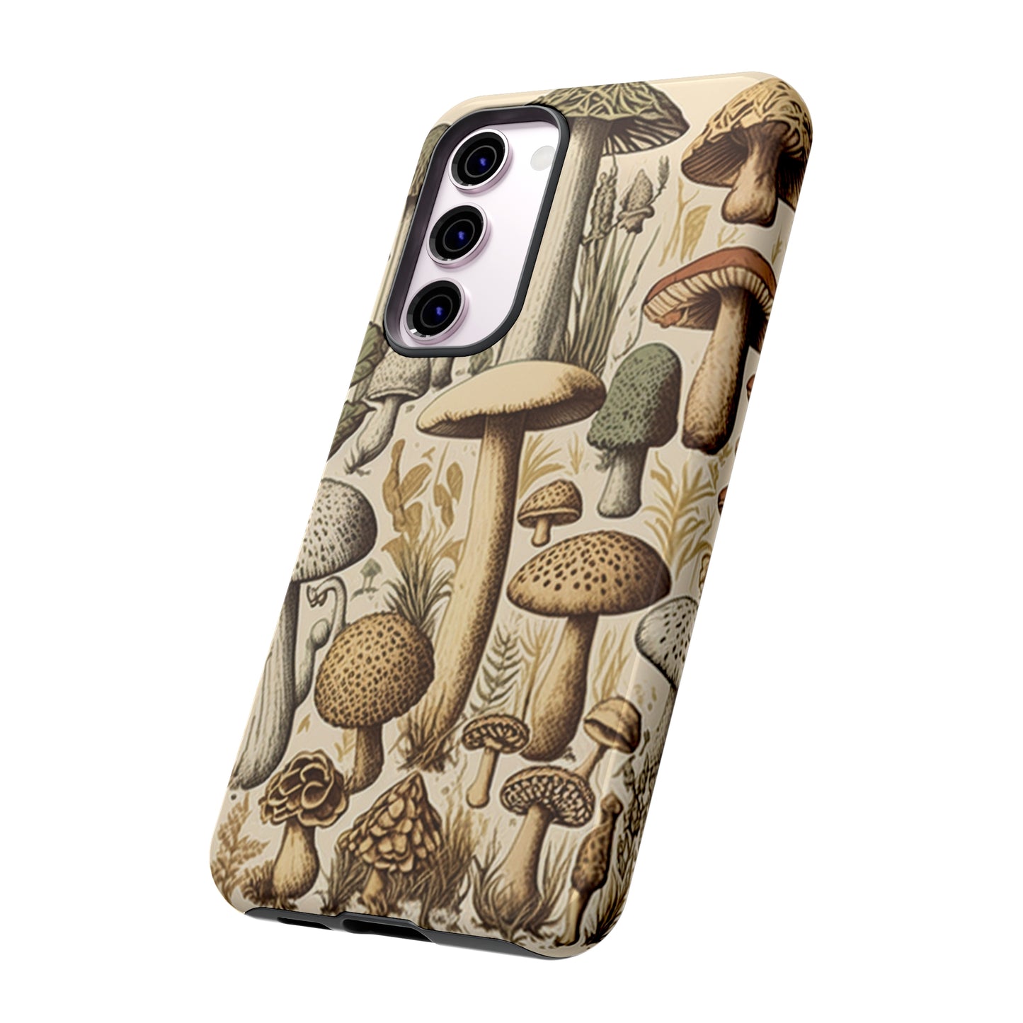 Illustrated  Mushroom iPhone Case Vintage Style Art Tough Case for Samsung Galaxy and Pixel - Trippy Protection