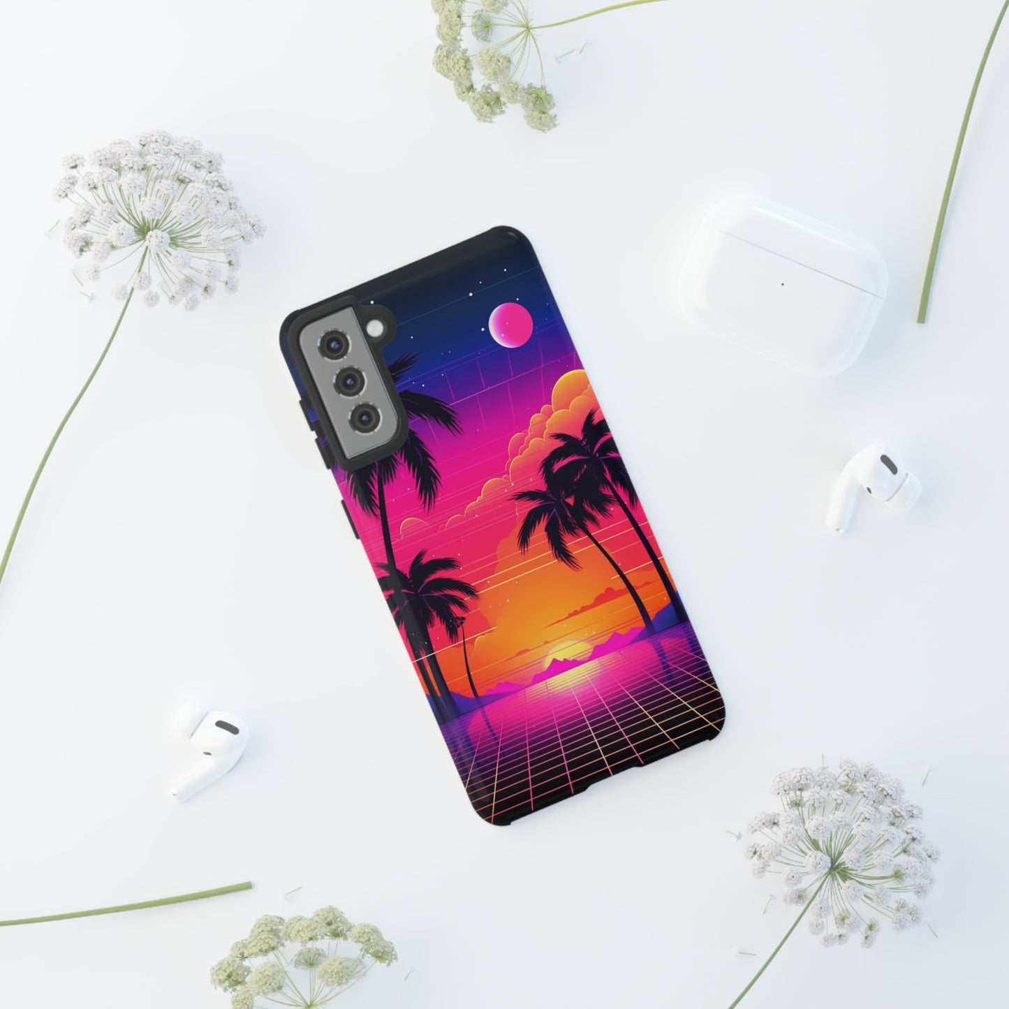 Synthwave Retro Style Phone Case | Nostalgic Vibes for iPhone 12, 13, 14, X, Google Pixel, and Samsung Galaxy