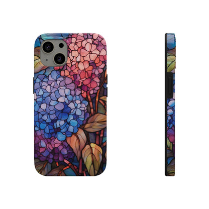 Stained Glass Window Phone Tough Case Floral Aesthetic | Purple Flower Power