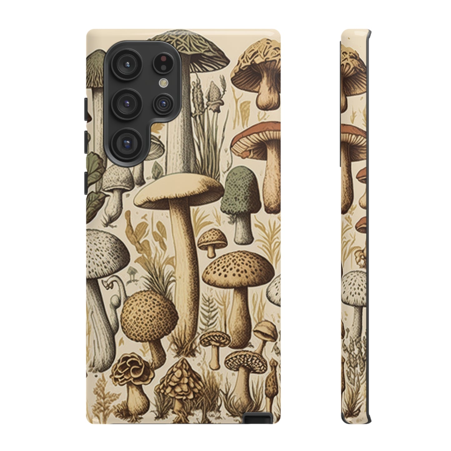 Illustrated  Mushroom iPhone Case Vintage Style Art Tough Case for Samsung Galaxy and Pixel - Trippy Protection