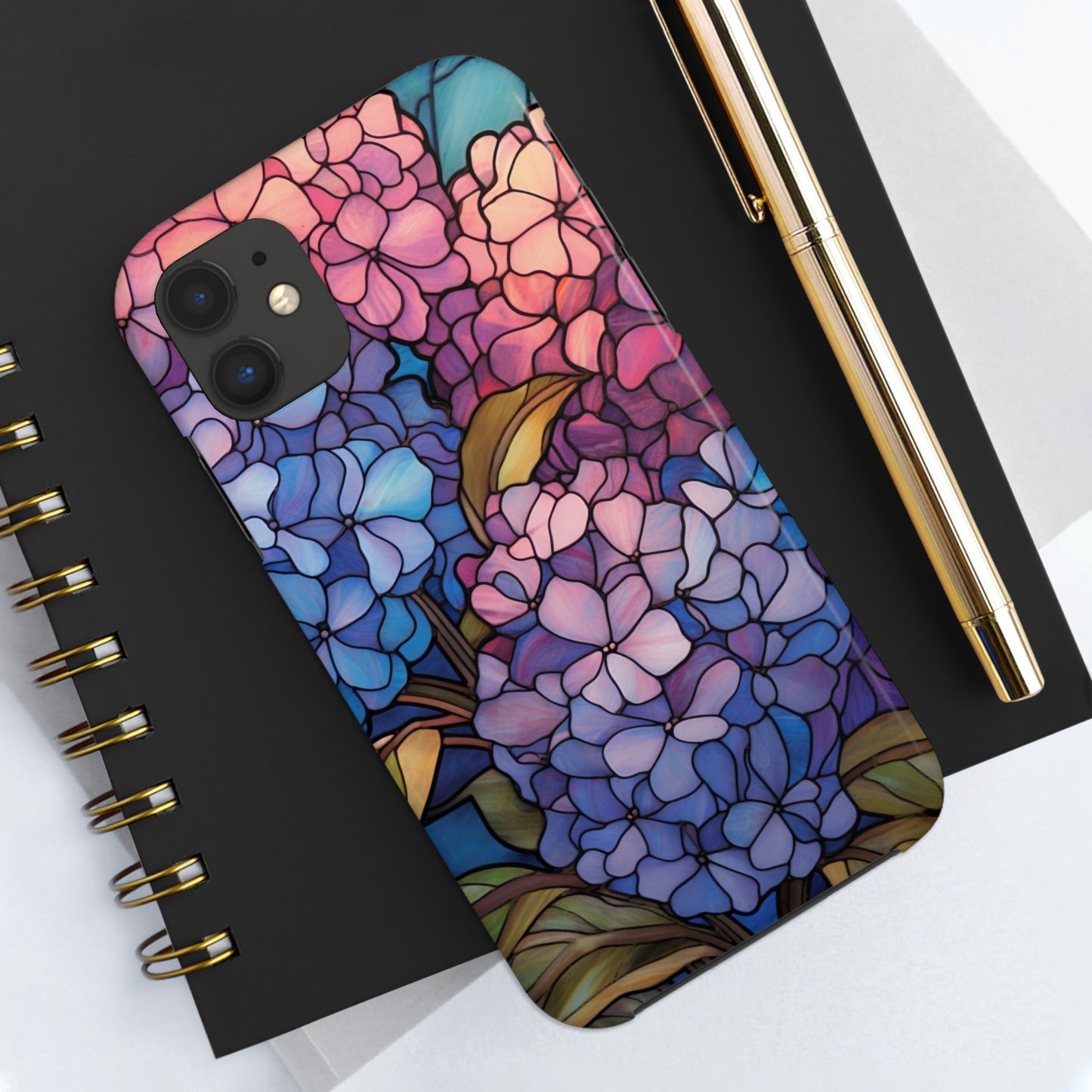 Stained Glass Phone Tough Case Purple Floral Aesthetic | Flower Power