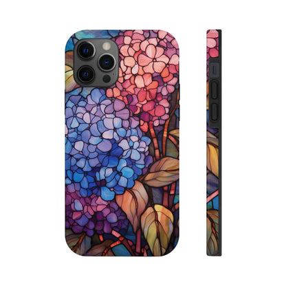 Stained Glass Window Phone Tough Case Floral Aesthetic | Purple Flower Power