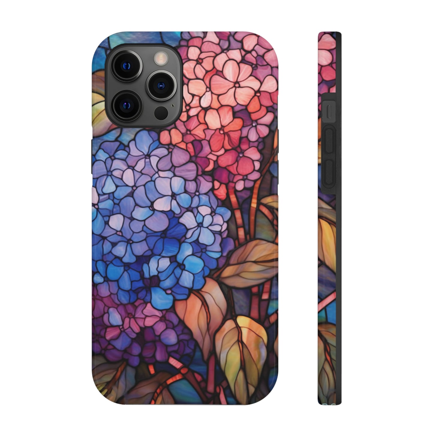 Stained Glass Window Phone Tough Case Floral Aesthetic | Purple Flower Power