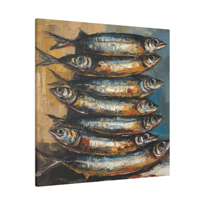 Stacked Sardines Italian Style Art - Canvas Print